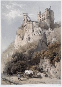 Schloss Rheinstein. In „Der monumentale und malerische Rhein“. Lithographien von Fourmais und Stroobant von Francois Stroobant
