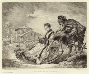 Das Wintervergnügen (Gravur) von Francois (after) Boucher