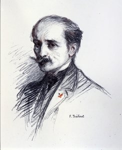 Porträt von Edmond Rostand (1868-1918). Zeichnung von Thévenot François (1856-1943). von Francois (after) Thevenot