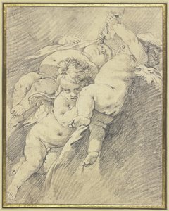 Drei in der Luft schwebende Engel von François Boucher
