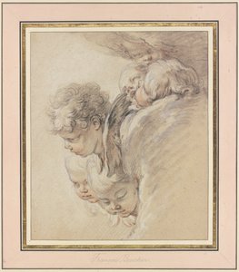 Engelsköpfe in Wolken (Geburt Christi) von François Boucher
