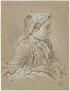 Junge Frau mit Spitzenhaube von François Boucher