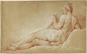 Liegender weiblicher Akt von hinten gesehen von François Boucher