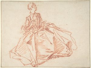 Sitzende Frau mit Fächer von François Boucher