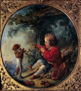 Der Wissenschaftlerhund Gemälde von François Boucher (1703-1770) 18. Jahrhundert von François Boucher
