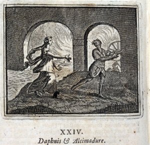 Daphnis und Alcimadura. Fabeln von Jean de La Fontaine (1621-95). Illustration von François Chauveau (1613-1676). Ausgabe von 1728