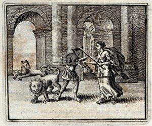 Die Gefährten des Odysseus. Fabeln von Jean de La Fontaine. Illustration von François Chauveau. Ausgabe von 1728.