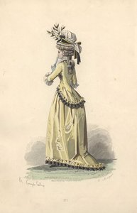 Frau in Seidenjacke und Kleid, Ära von Marie Antoinette