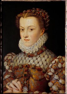 Porträt von Elisabeth von Österreich (1554-1592), Königin von Frankreich, Ehefrau von Karl IX. von François Clouet