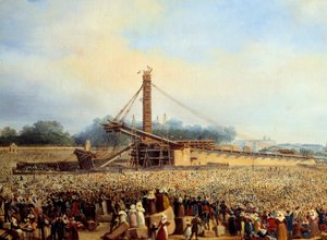 Errichtung des Obelisken von Luxor am Place de la Concorde (25. Oktober) von Francois Dubois