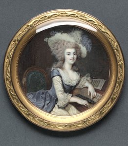 Porträt einer Frau am Cembalo, um 1788