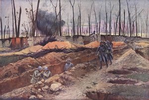 Erste Weltkrieg Schlachtfeldszene