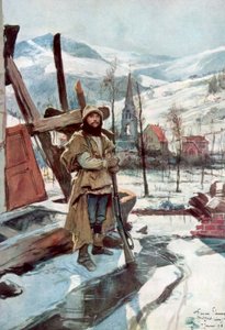 Wache stehen bei Metzeral, Elsass, Januar 1916, 1926 von Francois Flameng