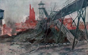 Die Minen von Liévin: Calonne-Schacht, Artois, Frankreich, Erster Weltkrieg, 1915 von Francois Flameng