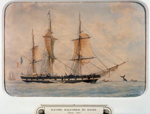 Walfangschiff in Havre von Francois Geoffroy Roux