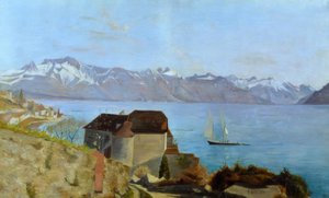 Das Schloss Glérolles und der Genfersee von Francois Louis David Bocion