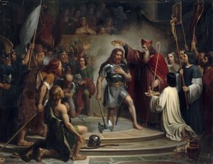 Taufe von Clovis in Reims, 25. Dezember 496 von Francois Louis Dejuinne
