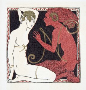 Buchstabe N, aus Personages de Comedie, veröffentlicht 1922 von Francois Louis Schmied