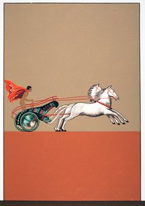 Mann und Streitwagen, Illustration aus Prométhée Enchaîné von Aischylos, veröffentlicht 1941