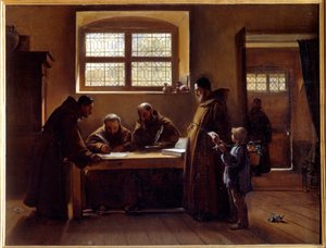 Kapuziner überarbeiten ein Schriftstück von Francois Marius Granet