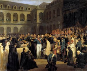 Begräbnis für die Opfer des Fieschi-Attentats am 5.08.1835 in Anwesenheit von König Louis-Philippe von Francois Marius Granet