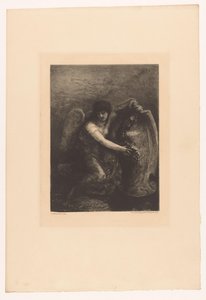 Engel mit Schild von Francois Nicolas Chifflart