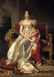Ganzkörperporträt von Hortense de Beauharnais, Königin von Holland (1783-1837) und ihrem Sohn Napoleon Charles von Baron François Pascal Simon Gérard