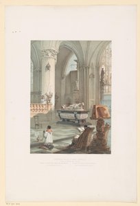 Innenraum der Kathedrale St. Michael und St. Gudula in Brüssel mit dem Grabmal von Ernst von Österreich von Francois Stroobant