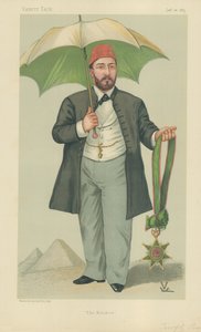 HH Mehemed Tewfik Pascha, Khedive von Ägypten, Der Khedive, 20. Januar 1883, Vanity Fair Karikatur von Francois Verheyden