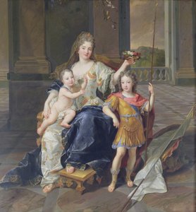 Herzogin de la Ferte mit dem Herzog der Bretagne und dem Herzog von Anjou (Louis XV), ca. 1712 von Francois de Troy