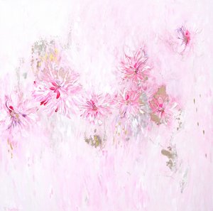 Weiche Rosa Goldene Blüten von Françoise Wattré