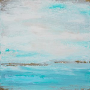 Türkiser Horizont Abstrakt von Françoise Wattré