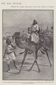 Mohammed Abdullah Hassan, der "Verrückte Mullah", somalischer religiöser und militärischer Führer (Litho) von Frank (after) Feller