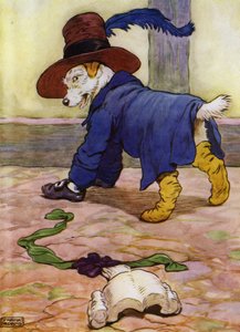 Illustration für Old Mother Hubbard (Farblithografie)