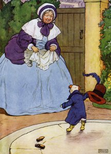 Illustration für Old Mother Hubbard (Farblithografie)