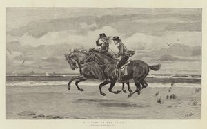 Ein Galopp am Strand von Frank Dadd