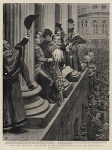 Gott schütze den König, die Szene im Mansion House nach der Proklamation
