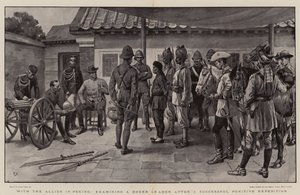 Mit den Alliierten in Peking, Untersuchung eines Boxerführers nach einer erfolgreichen Strafexpedition