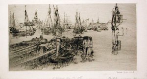 Schiffsverkehr auf der Giudecca (Die Docks) von Frank Duveneck
