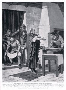 Der Mord an Thomas Woodstock, Herzog von Gloucester, 1336 n. Chr., 1920er Jahre von Frank Gillett