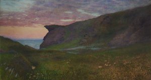 Sonnenuntergang an der Küste von Cornwall