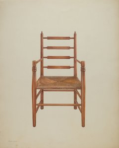 Stuhl, Kiefer mit Rohrgeflechtsitz, um 1939