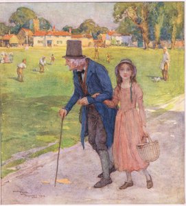 Es war ein sehr kleiner Ort. Die Männer und Jungen spielten Cricket auf dem Grün, ca. 1920