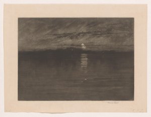 Nächtliche Landschaft mit einem See