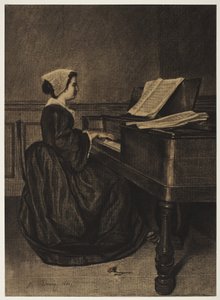 Frau am Spinett von François Bonvin