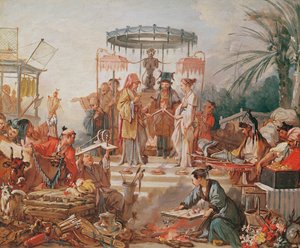 Eine chinesische Hochzeit, Studie für einen Wandteppich, ca. 1742 von François Boucher