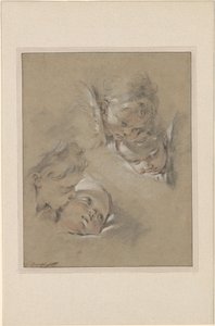 Boucher - Vier Köpfe von Cherubim, III, 104b von François Boucher