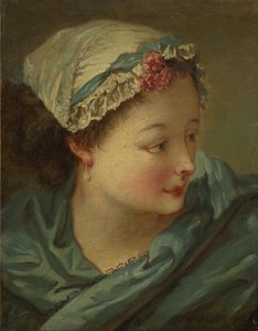 Kopf einer jungen Frau, frühe 1730er Jahre von François Boucher