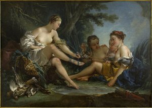 Die Ruhe der Nymphen nach der Jagd, auch bekannt als Die Rückkehr der Jagd von Diana von François Boucher