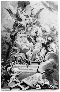 Les Graces am Grab von Watteau, um 1720-1770